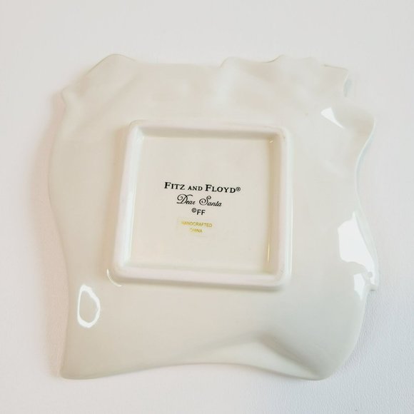 Fitz & Floyd Dear Santa Snack Plate & Spreader, 2009 Christmas Bring Me A Puppy - Picture 8 of 13